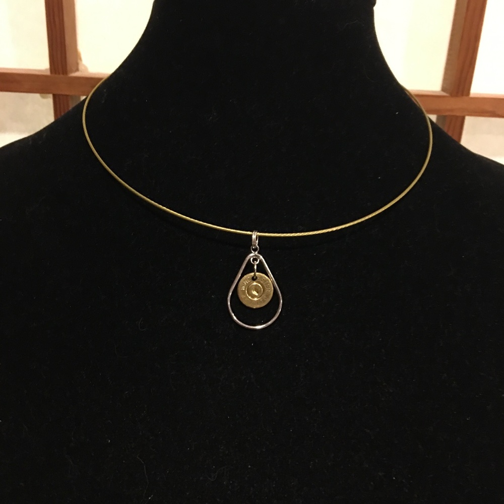 Sale! Handcrafted Bullet Jewelry pendant on a wire loop - only one. Interesting.